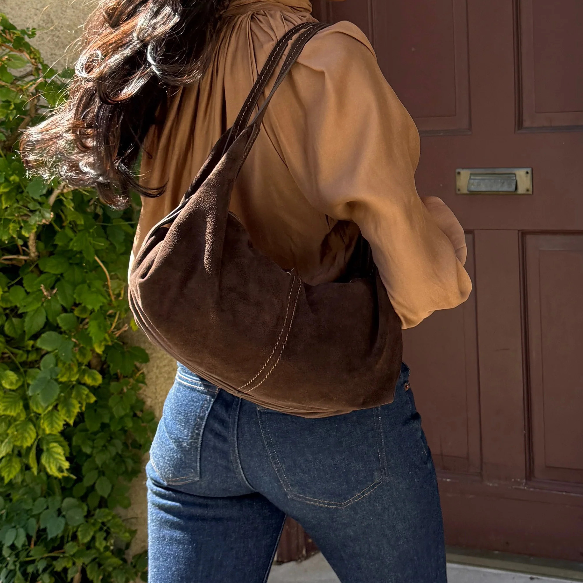 Billy Chocolate Suede Shoulder Bag | Dolce Vita | DolceVita.com