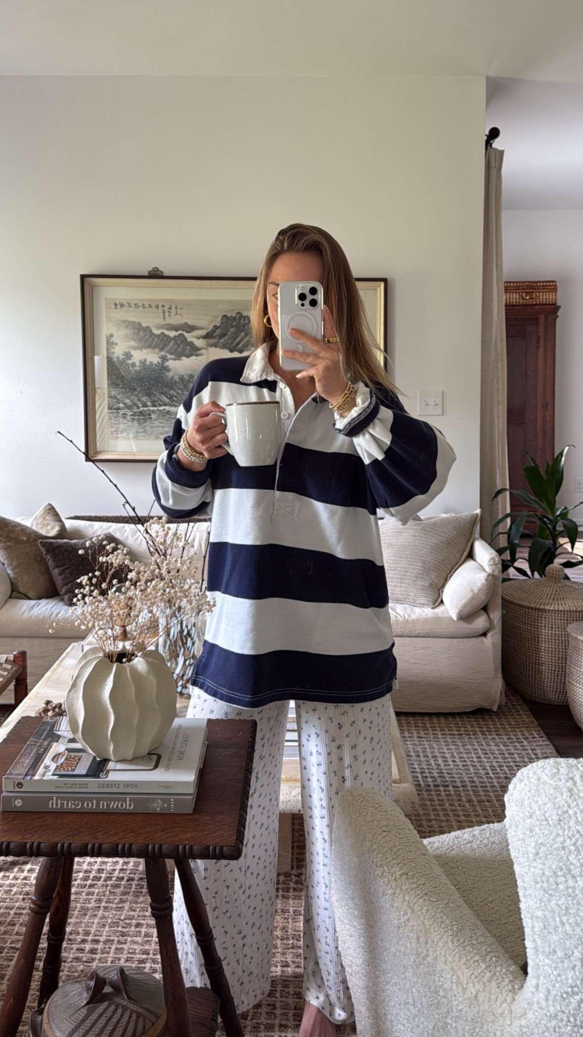 5/24/25 morning lounge vibes 🫶🏼 aerie rugby polo, cozy lounge outfit, soft pj pants, morning routine outfit, comfy at home look, neutral loungewear set, aerie favorites 2025, pajama pants outfit, soft morning vibes, cozy casual outfit, comfy clothes for home, chill morning style, slow living outfit, daily homewear look, aerie outfit inspo

