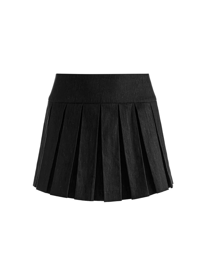 EMILIE LINEN MINI SKORT | Alice + Olivia