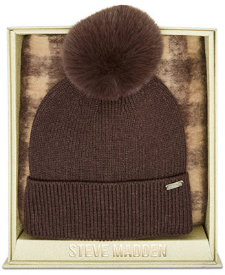 Steve Madden Buffalo Blaze Beanie and Scarf Gift Set, 2-Piece Set - Macy's | Macy's