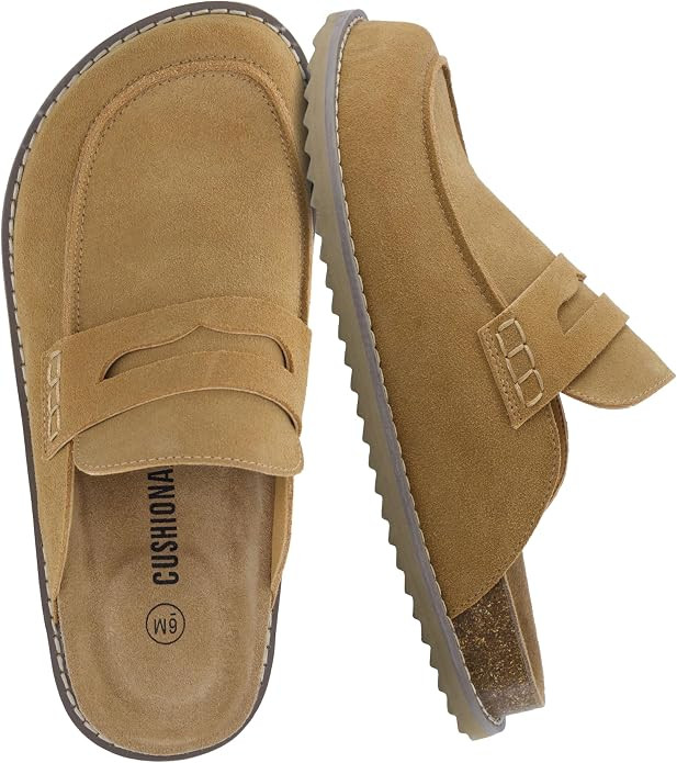 CUSHIONAIRE Zola Women’s Penny Clog Mule – Suede Slip-On with Memory Foam, Cork Footbed & Fle... | Amazon (US)