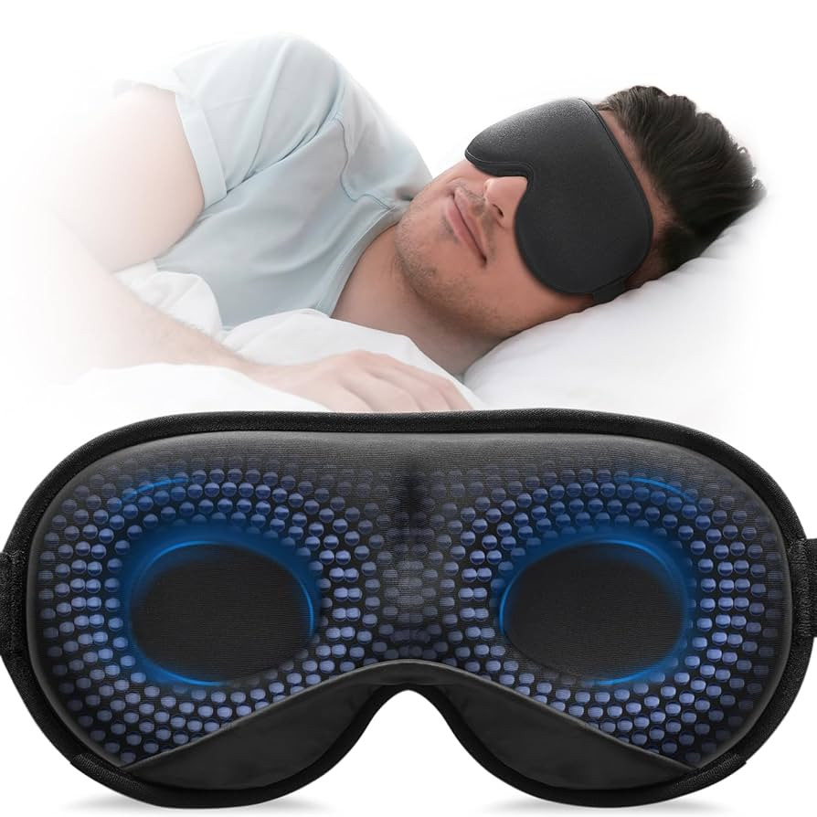 YFONG Weighted Sleep Mask, Women Men 3D Blocking Lights Sleeping Mask (4.2oz/120g), Pressure Reli... | Amazon (US)