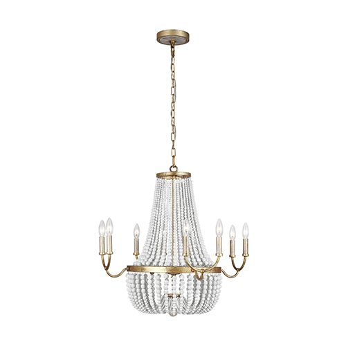 Marielle Antique Gold Eight-Light Chandelier | Bellacor