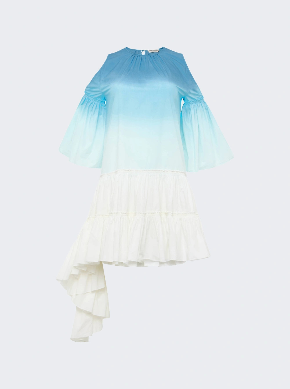 Dip Dye Ruffle Dress White And Blue | The Webster