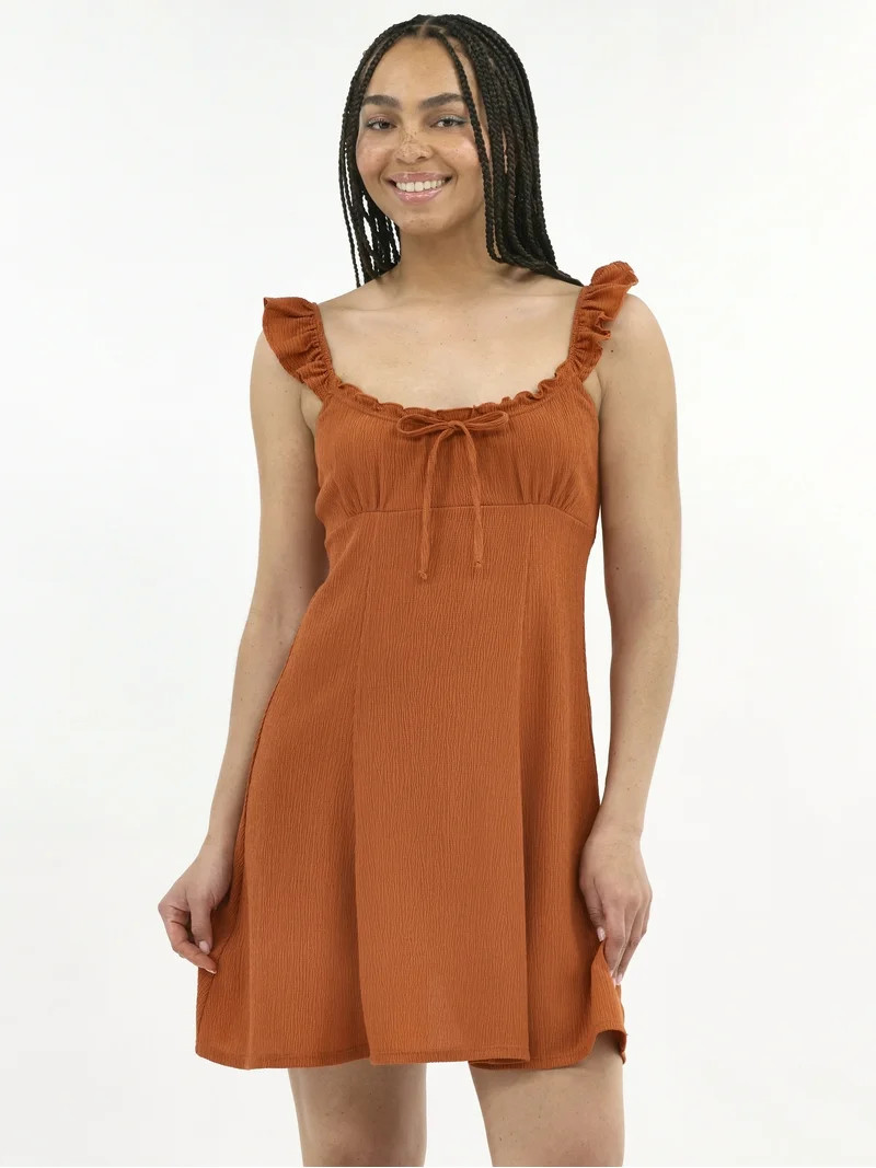 No Boundaries Mini Dress with Flutter Straps, Women's | Walmart (US)