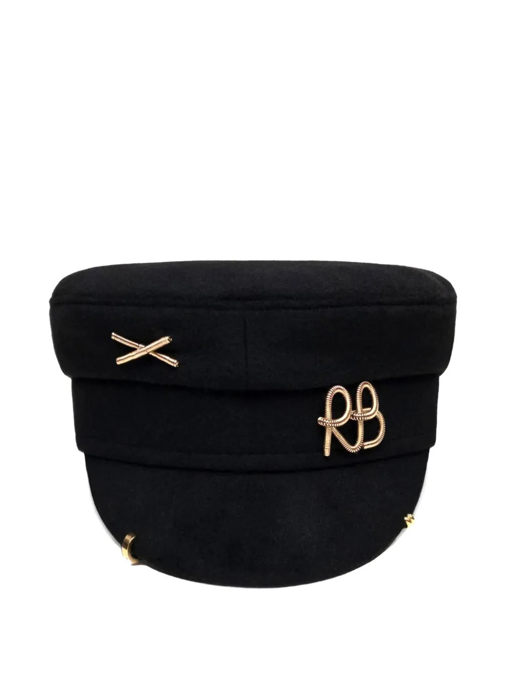 Ruslan Baginskiy piercing logo baker boy cap - Black | Farfetch Global