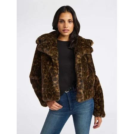 Sofia by Sofia Vergara Women s and Women s Plus Size Faux Fur Chubby Jacket Sizes XS-4X | Walmart (US)