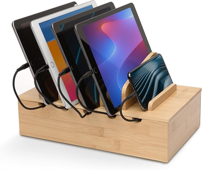 Prosumer's Choice Wooden Charging Station Organizer - 5-Port Base for Phones, Tablets and Laptops... | Amazon (US)