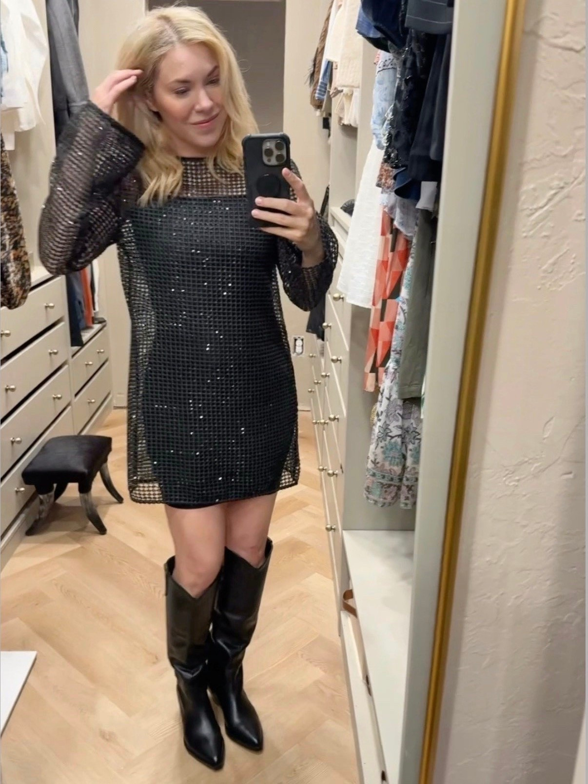 Mixing dressy with western boots (what do you think?)

Party dress
NYE Dress
New Year’s Eve Dress 

#LTKSaleAlert #LTKdayinmylife
