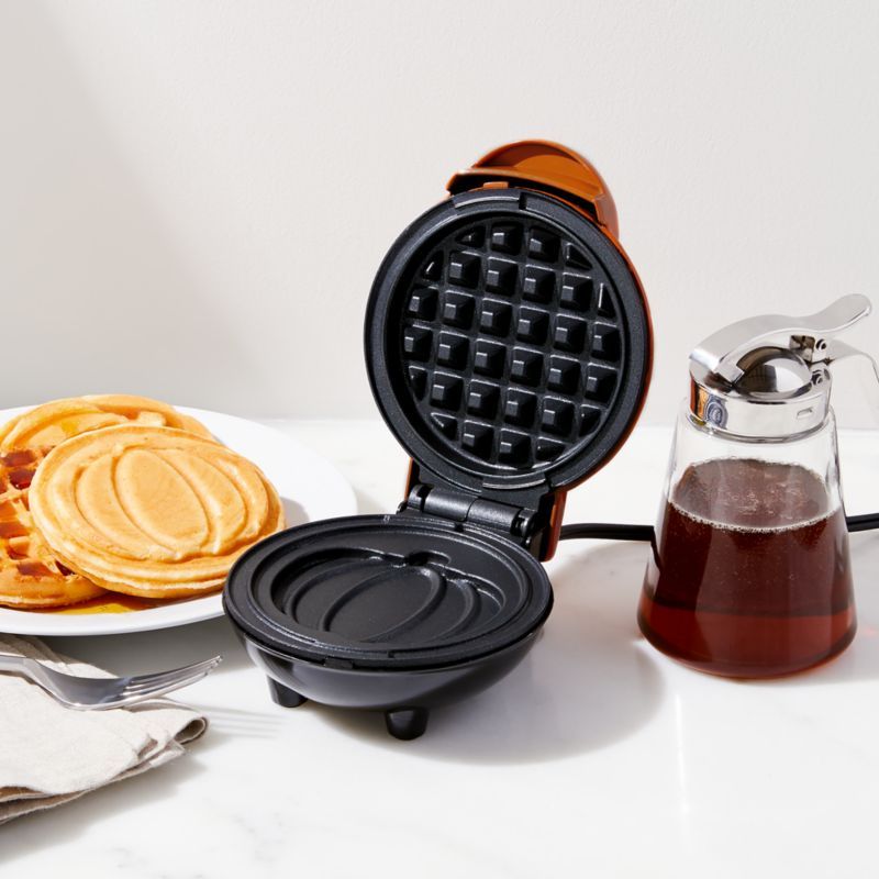 Dash Pumpkin Mini Waffle Maker + Reviews | Crate & Barrel | Crate & Barrel