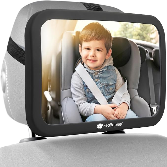 KeaBabies Baby Car Seat Mirror, Wide View, Shatterproof (Matte Black) | Backseat Infant Car Mirro... | Amazon (US)