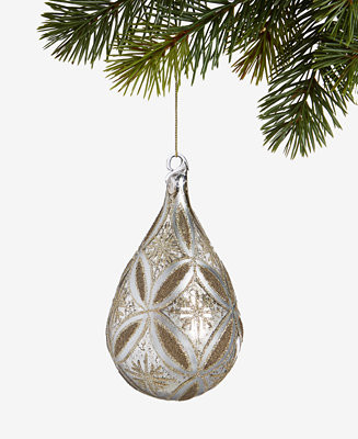 Holiday Lane Blessed Gold-Tone Glass Drop Ornament, Macy's Exclusive - Macy's | Macy's