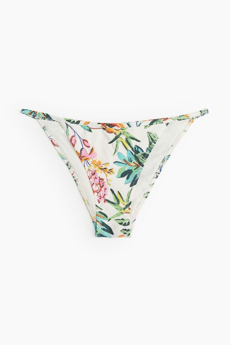 Cheeky Tie Bikini Bottoms - Cream/floral - Ladies | H&M US | H&M (US + CA)