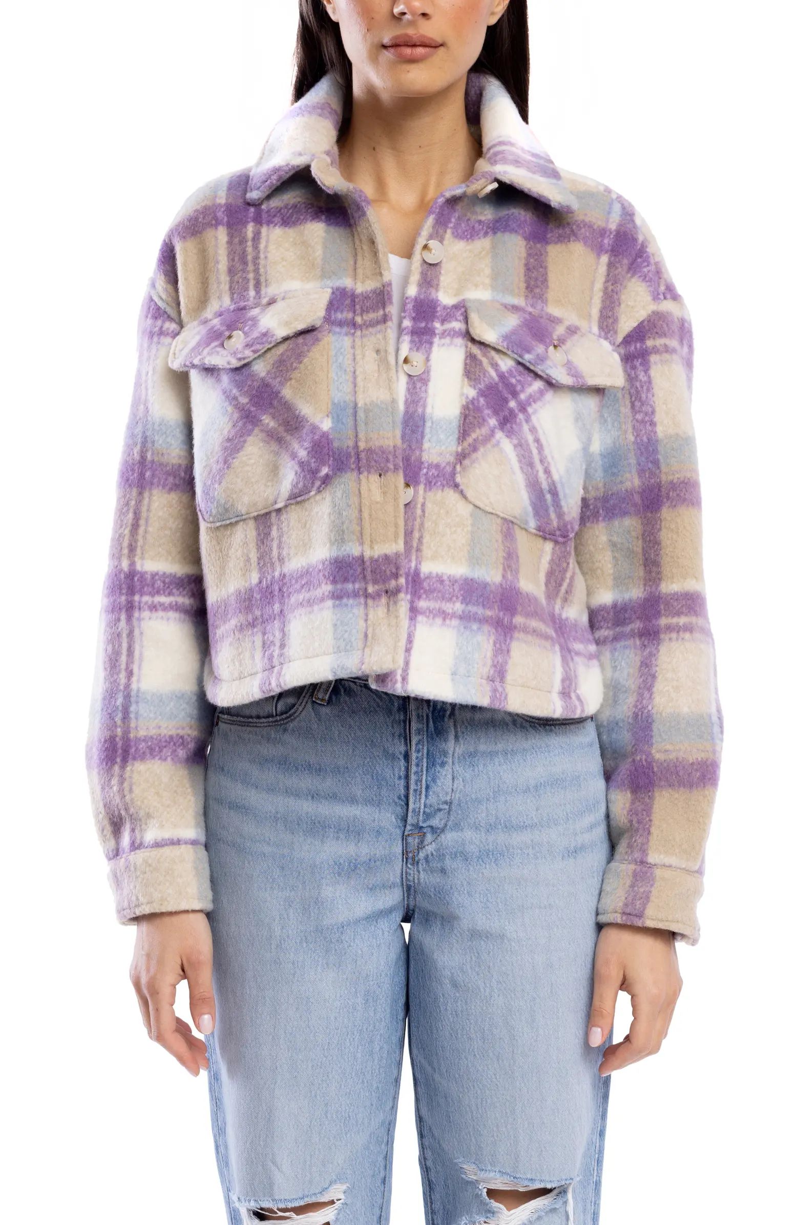 Crop Plaid Shacket | Nordstrom