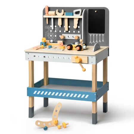 SeekFunning Wooden Workbench Playset Toy for Kids Light Blue 22*11.8*33.9 | Walmart (US)