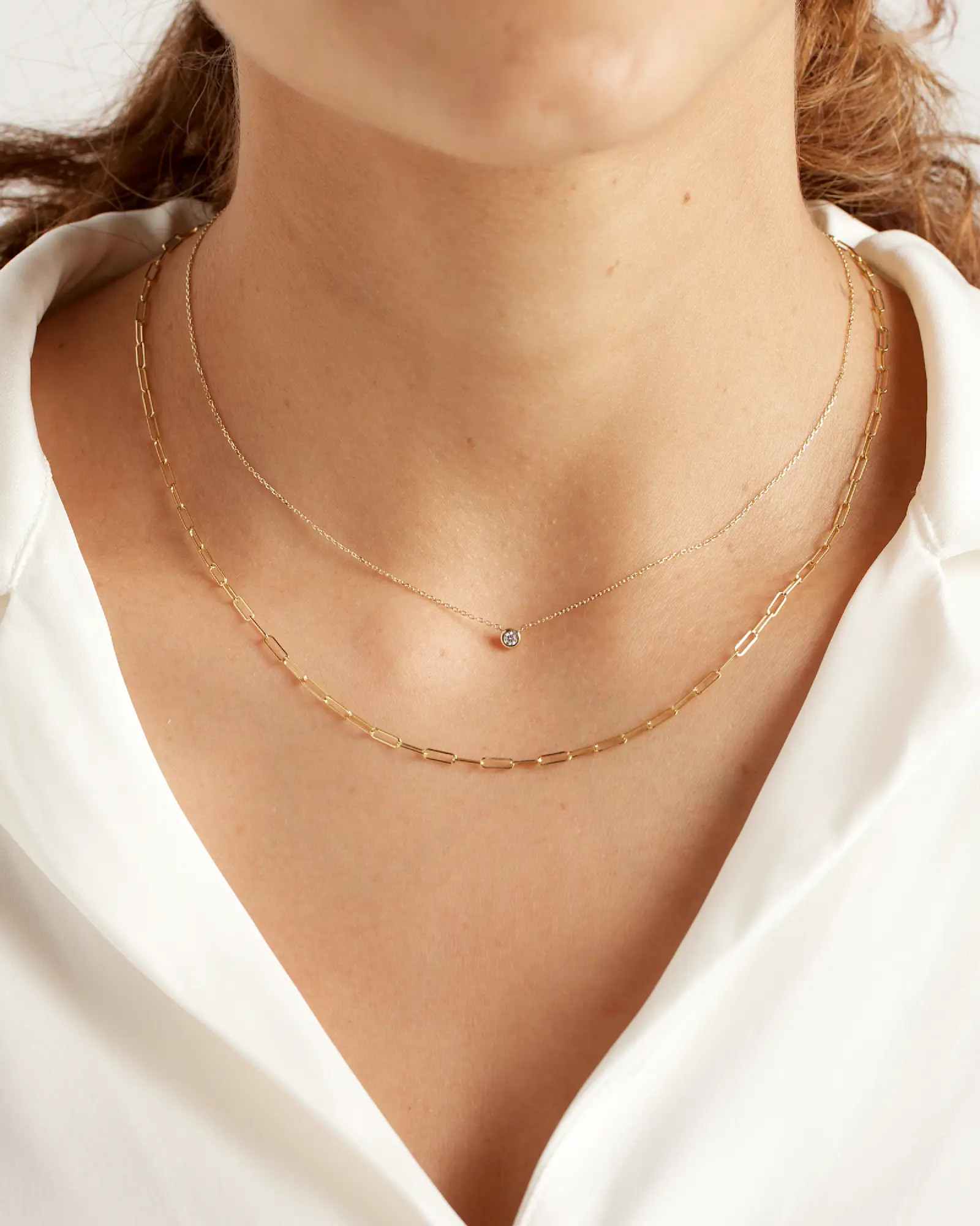 14K Gold Diamond Bezel Necklace | Quince