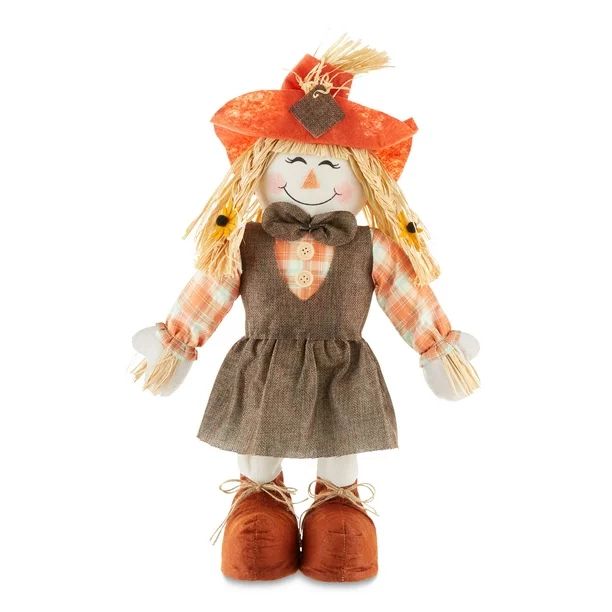 Harvest Standing Multicolor Fabric Scarecrow Decoration, 20", by Way To Celebrate | Walmart (US)