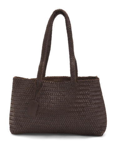 Leather Weave Tote | TJ Maxx