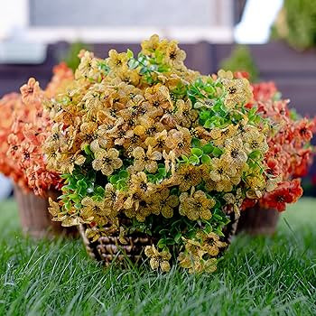 Artificial Flowers for Outdoors Fake Plants - 16 Bundles Faux Outside Greenery Boxwood No Fade Pl... | Amazon (US)