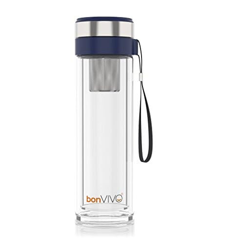 bonVIVO VitaliTEA Insulated Glass Travel Mug – 16 oz with Stainless Steel Infuser – Double-Wa... | Amazon (UK)
