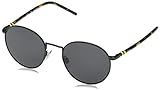 Polo Ralph Lauren Men's PH3133 Round Sunglasses, Shiny Black/Dark Grey, 51 mm | Amazon (US)