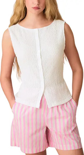 Textured Sleeveless Button-Front Top | Nordstrom