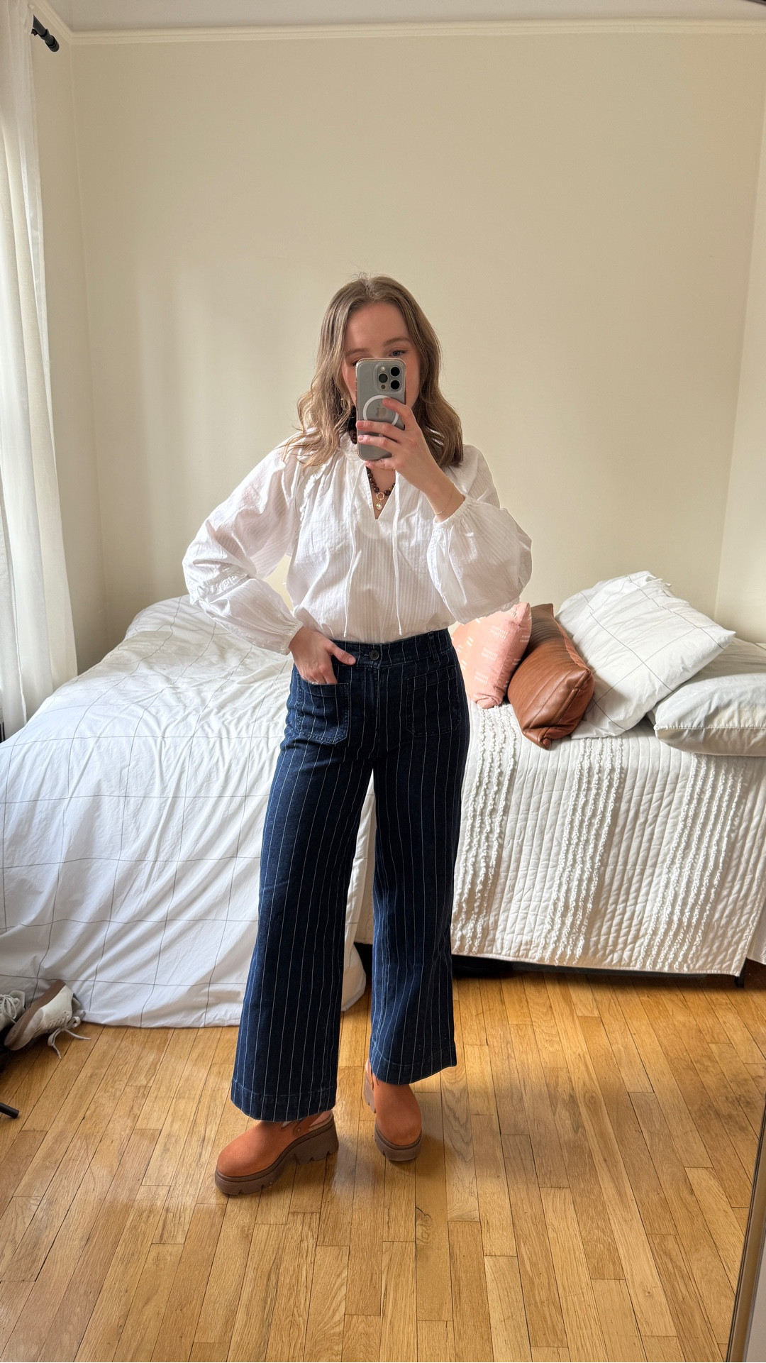 The cutest French girl inspired look for spring transition. On sale cotton blouse from old navy under $20 looks like free people! Wearing xs
0 petite striped denim jeans. I’m 5ft 2 117 lbs

#LTKSaleAlert #LTKPetite #LTKFindsUnder50