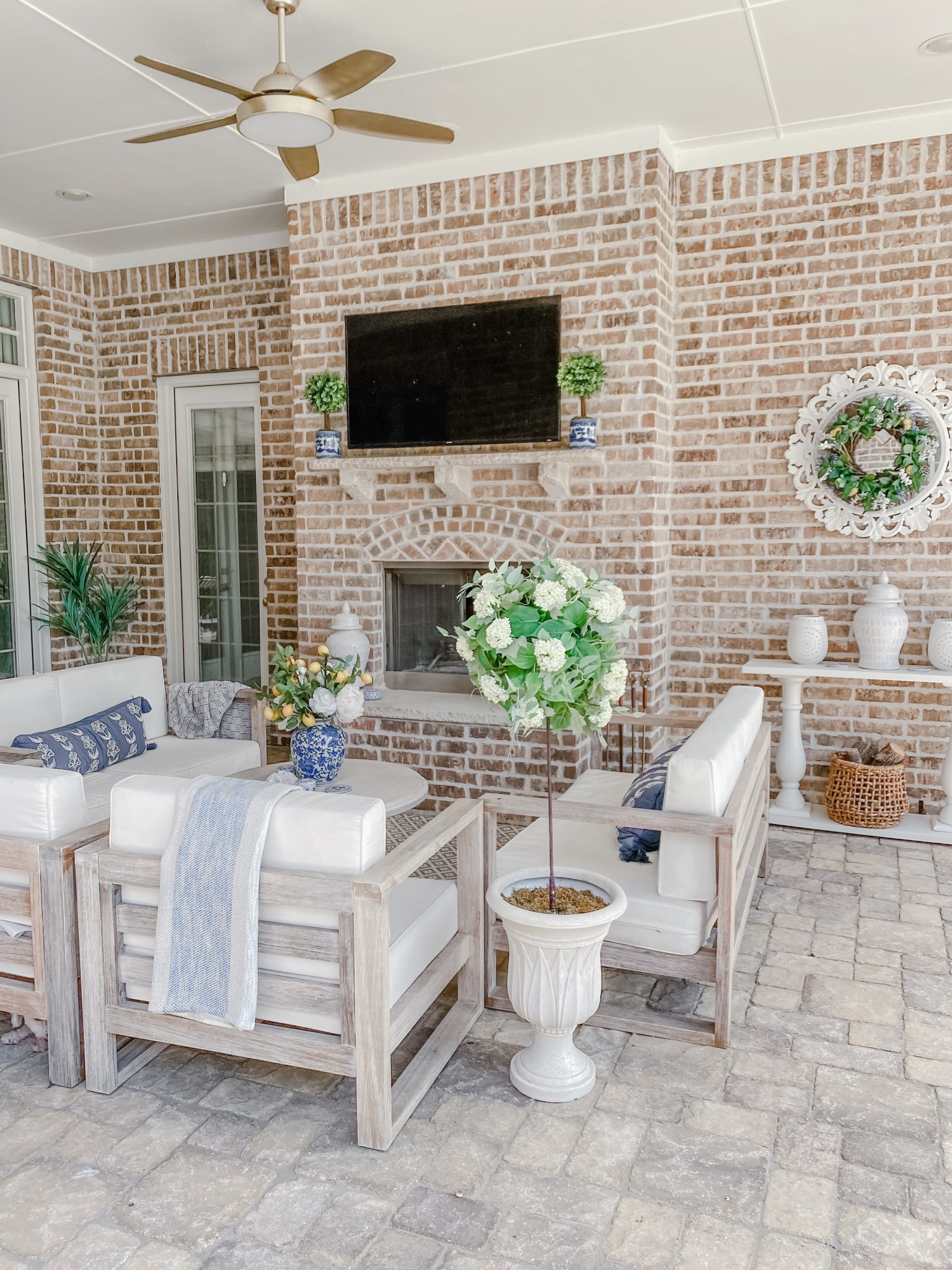 My original patio. Blue and white patio. 

#LTKHome #LTKSaleAlert #LTKStyleTip