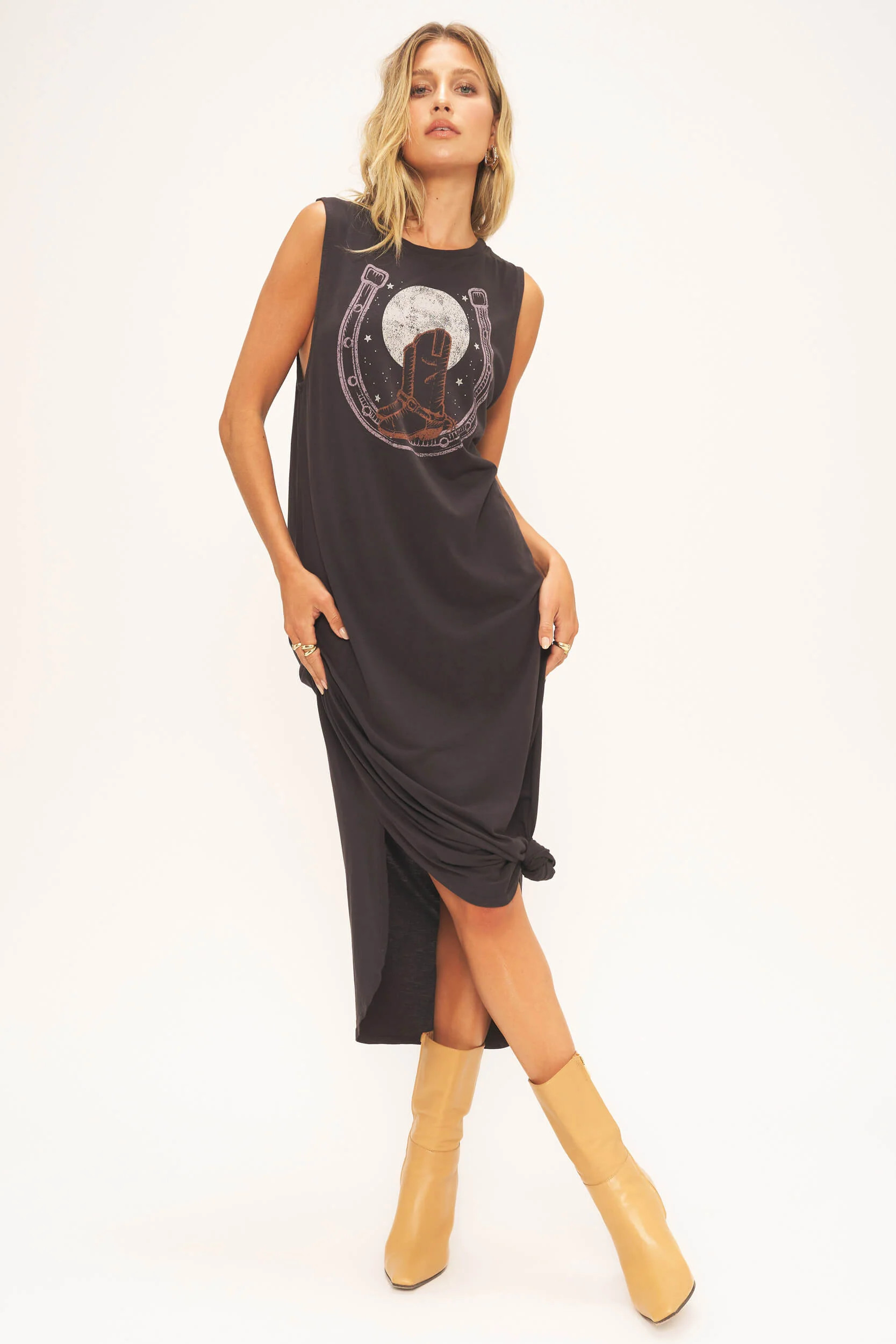 Lucky Nights Horseshoe Tank Dress - VW Black | Project Social T