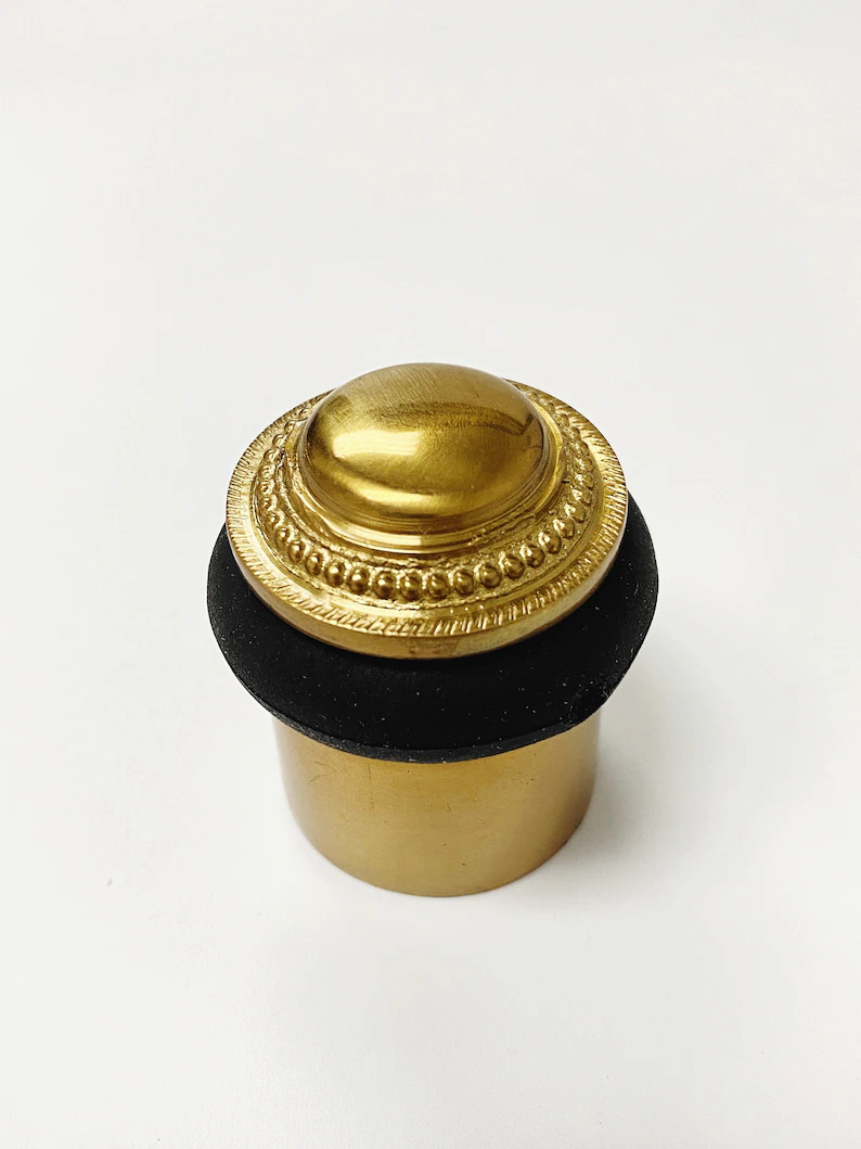 Beaded Solid Brass Door Stopper for Wall and Floor. (unlacquered) - Etsy | Etsy (US)