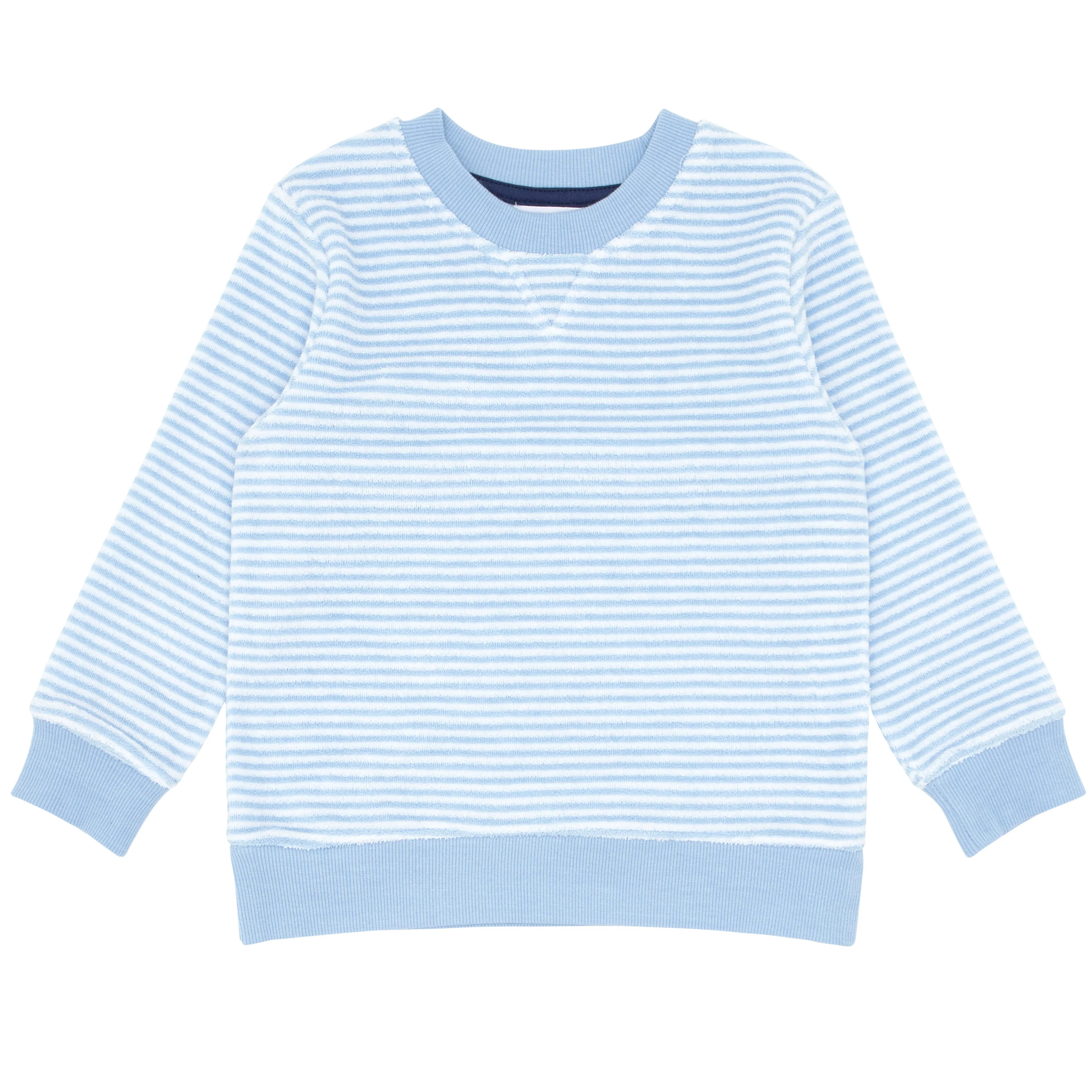 unisex powder blue stripe french terry sweatshirt | minnow