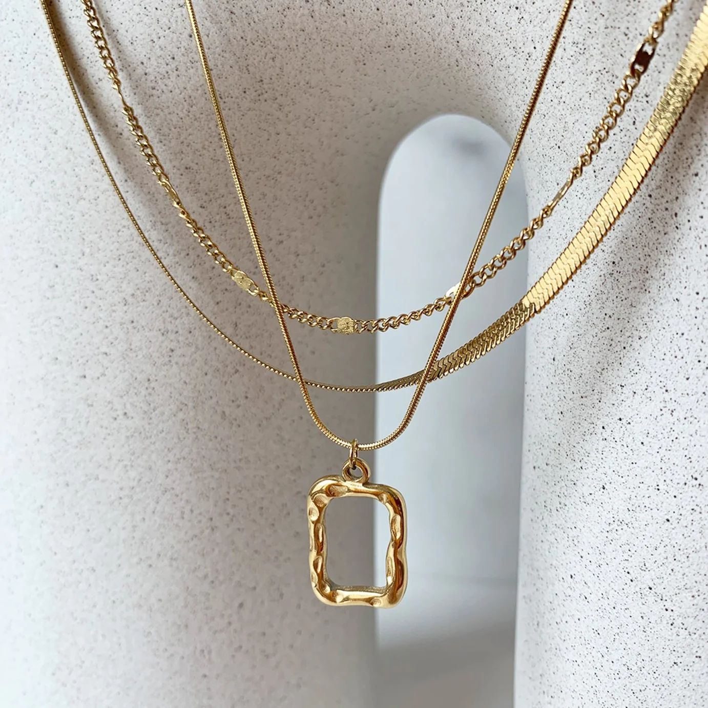 Sammie Layered Abstract Pendant Necklace | Victoria Emerson
