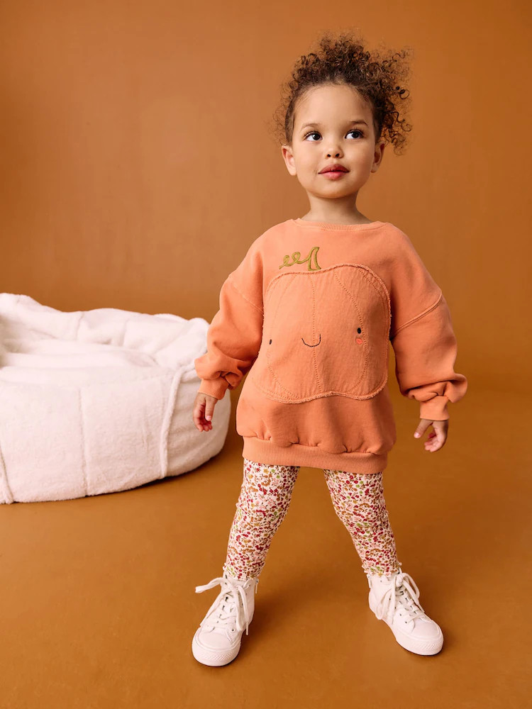 Buy Orange Halloween Pumpkin Sweatshirt & Leggings Set (3mths-7yrs) from Next USA | Next US