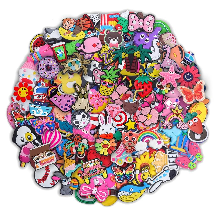 50,100 PCS Non-Repeat Shoe Charms, Shoe Decoration Party Gifts for Boys Girls Kids Women | Amazon (US)