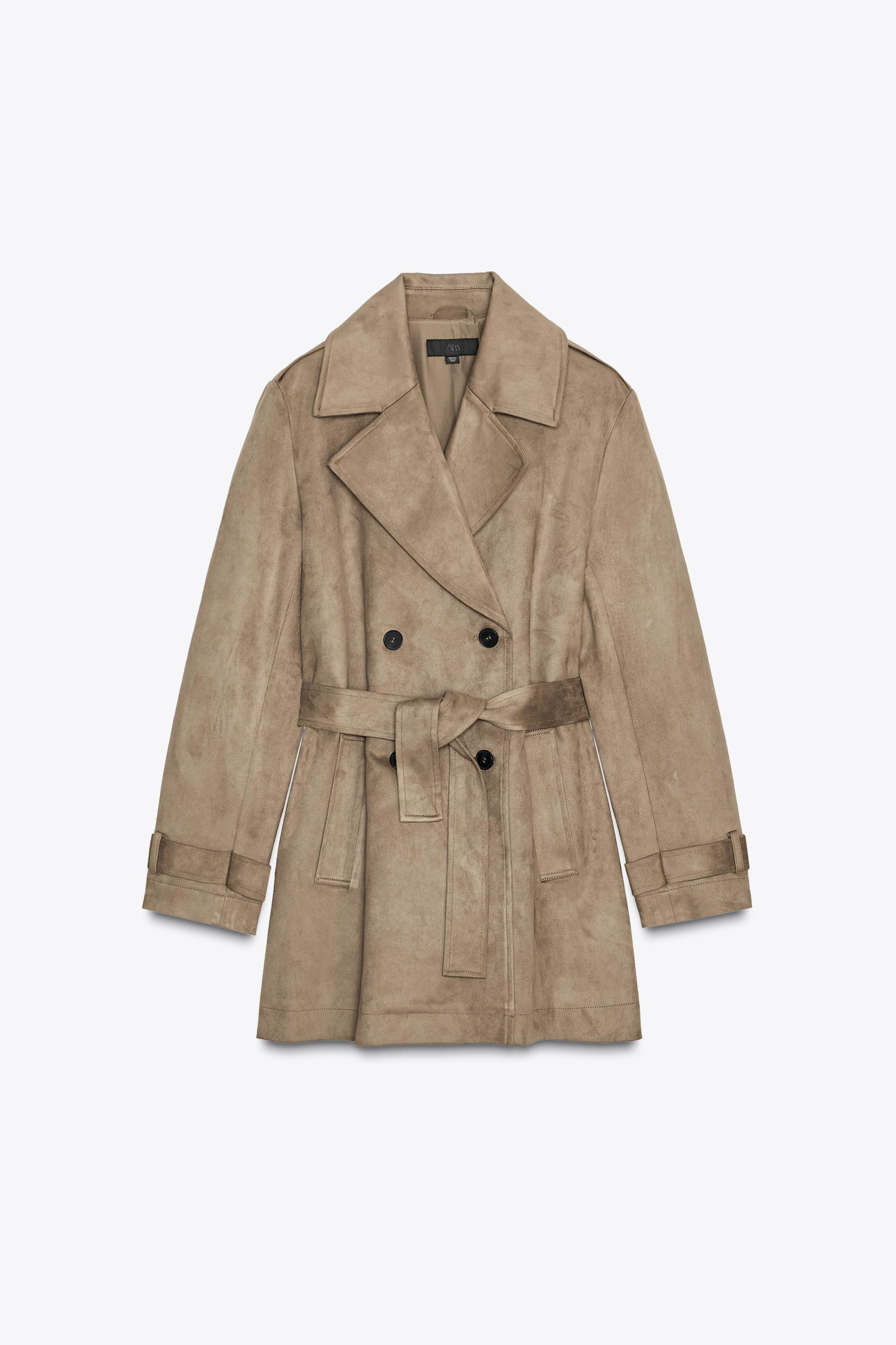 FAUX SUEDE TRENCH COAT | Zara US