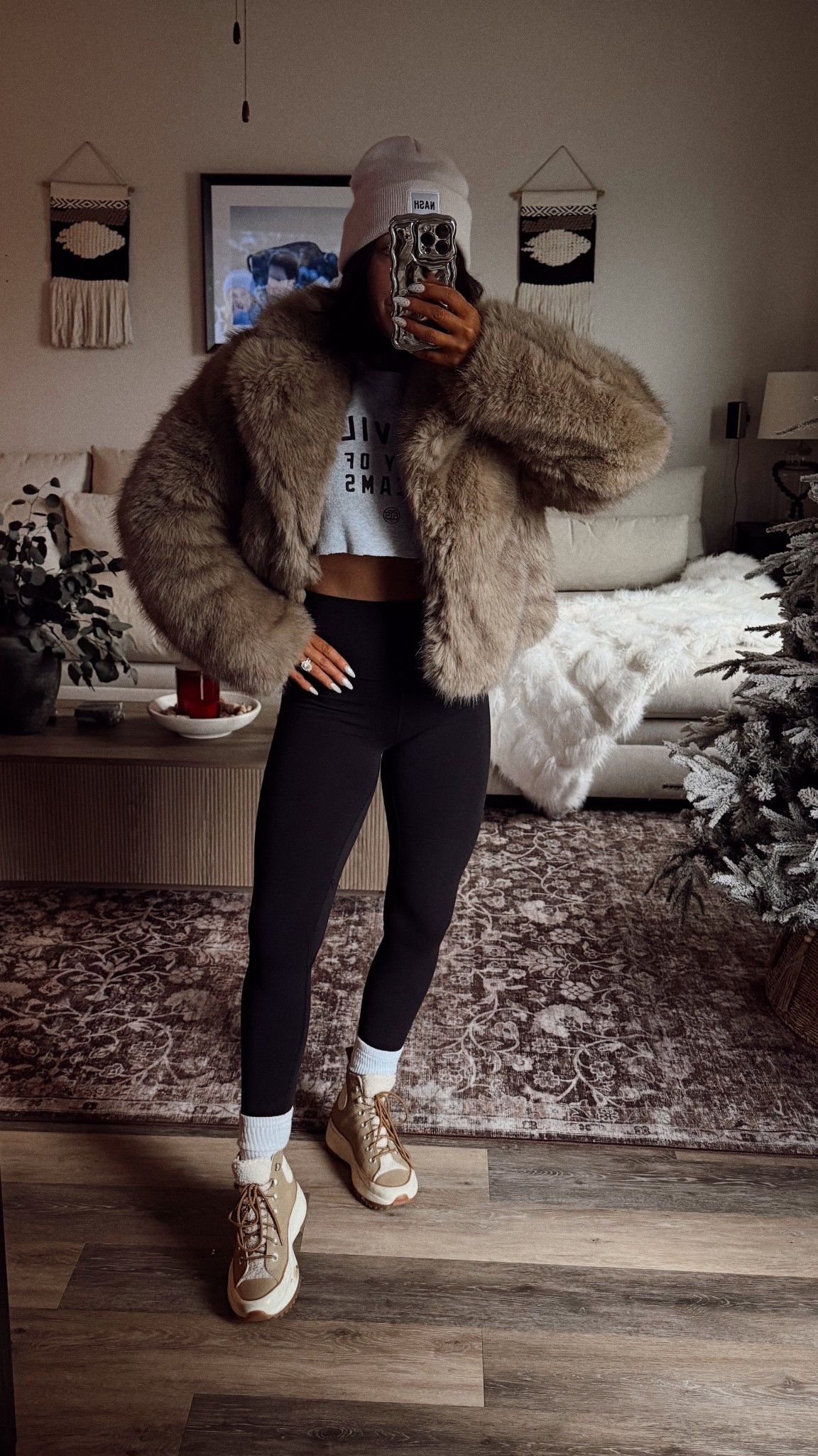 This Fur cropped coat is 🤌🏽🤌🏽 wearing a small 

#LTKHoliday #LTKSeasonal #LTKGiftGuide