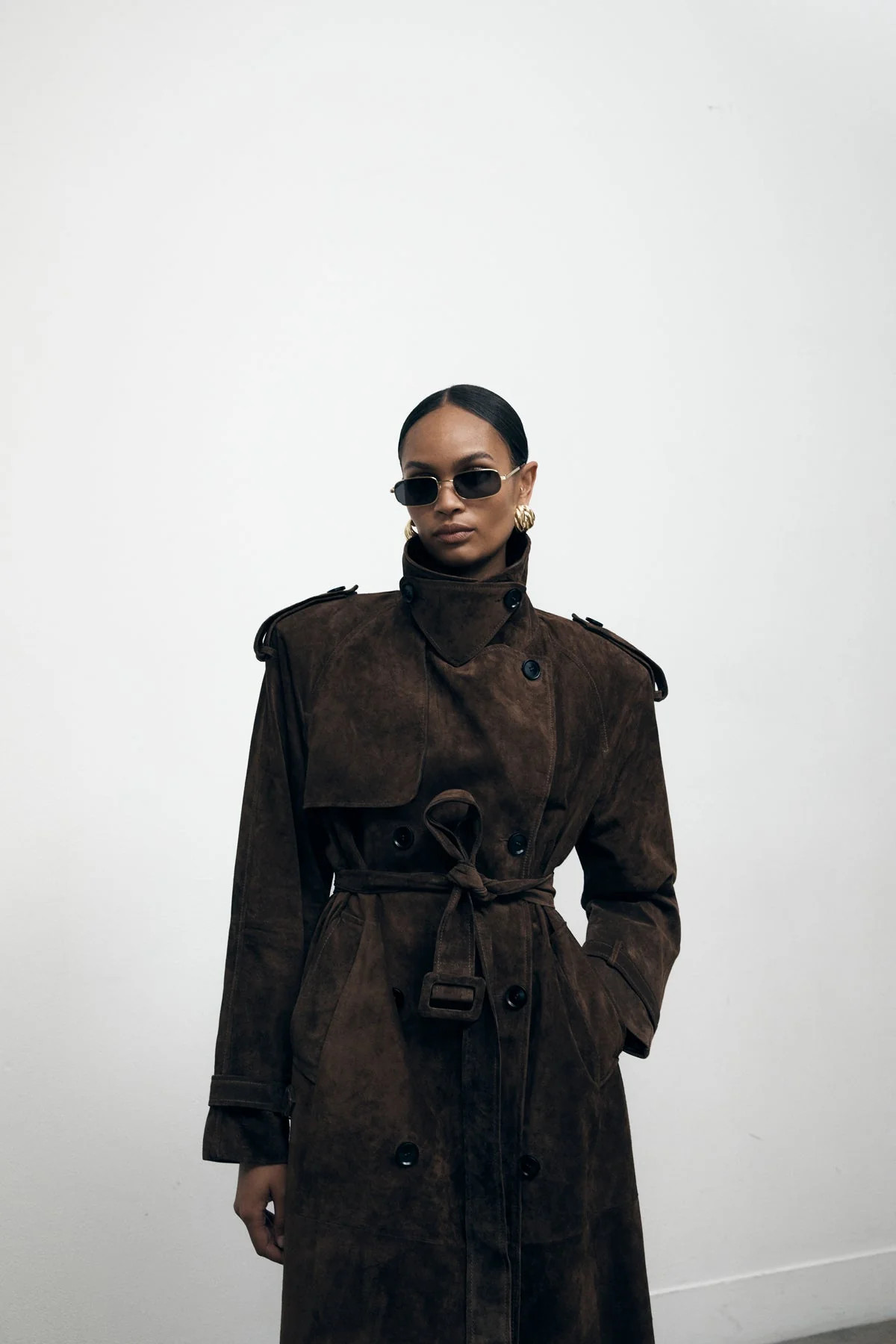 Brown Suede Trench Coat | DE SAVARY LONDON