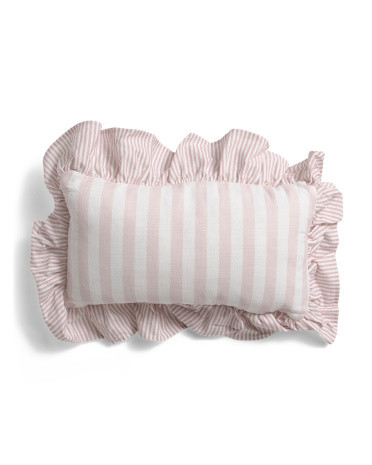9x16 Cabana Striped Ruffle Pillow | TJ Maxx