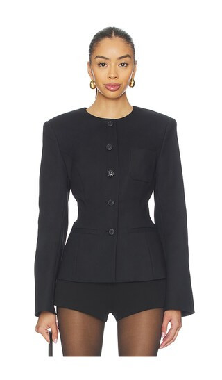 EAVES Mai Compact Suiting Blazer in Black. - size L | Revolve Clothing (Global)
