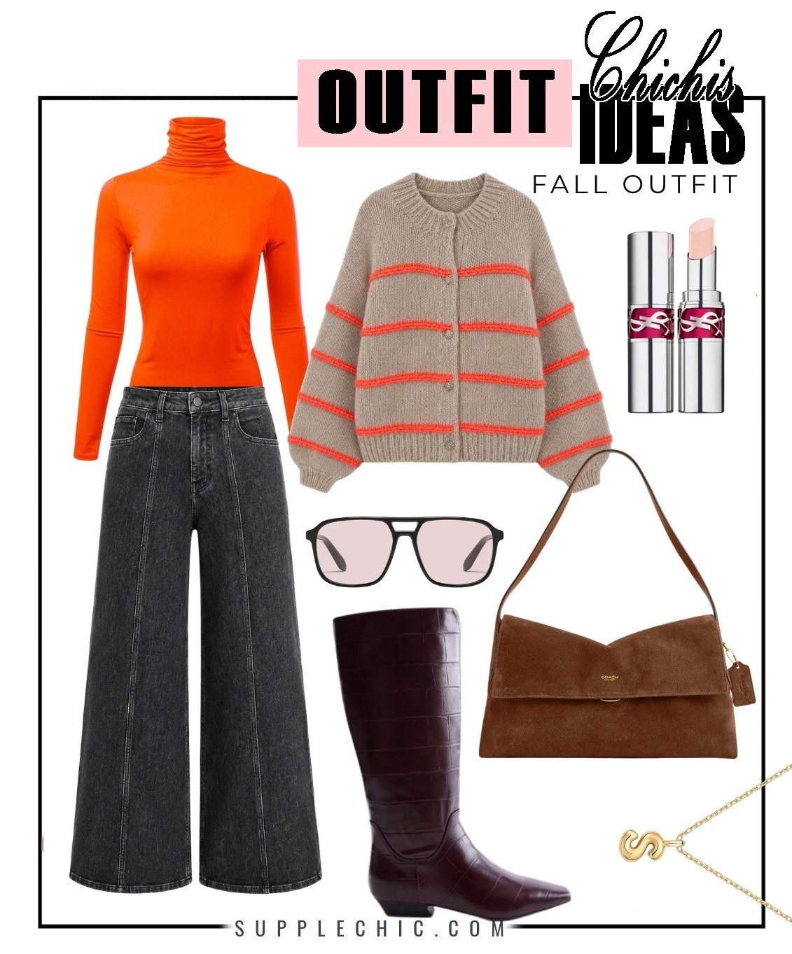 Building the perfect fall wardrobe starts with versatile pieces. This outfit combines a cozy striped cardigan, orange turtleneck, wide leg jeans, and classic boots for a chic everyday look that works for coffee dates, office days, and weekend plans.  fall outfit ideas, women fall fashion, striped cardigan outfit, orange sweater outfit, wide leg jeans outfit, fall wardrobe essentials, cozy fall outfits, casual chic outfits, autumn fashion, everyday outfit ideas

#LTKootd #LTKSeasonal #LTKMidsize