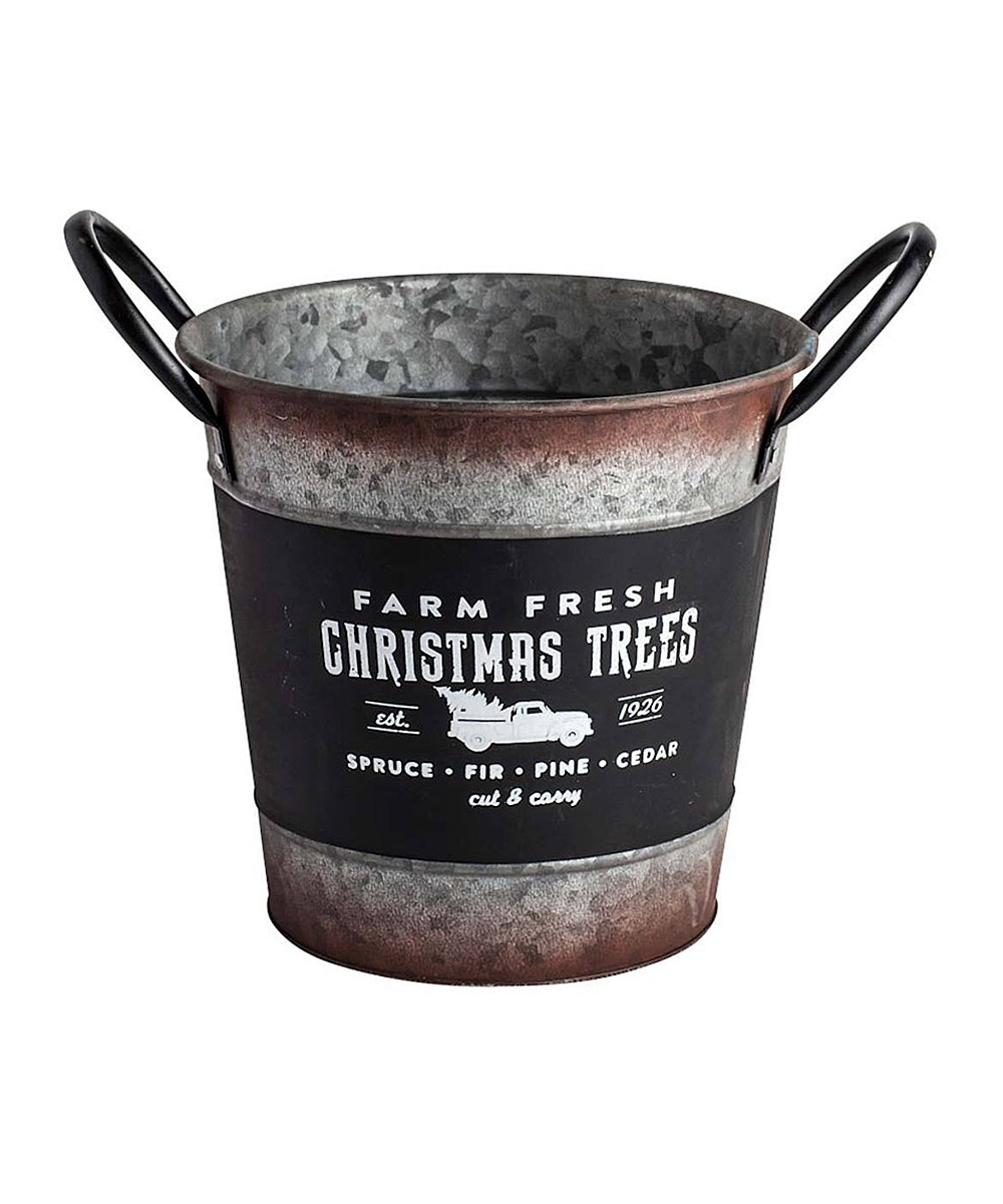 12.75'' 'Farm Fresh Christmas Trees' Galvanized Bucket | Zulily