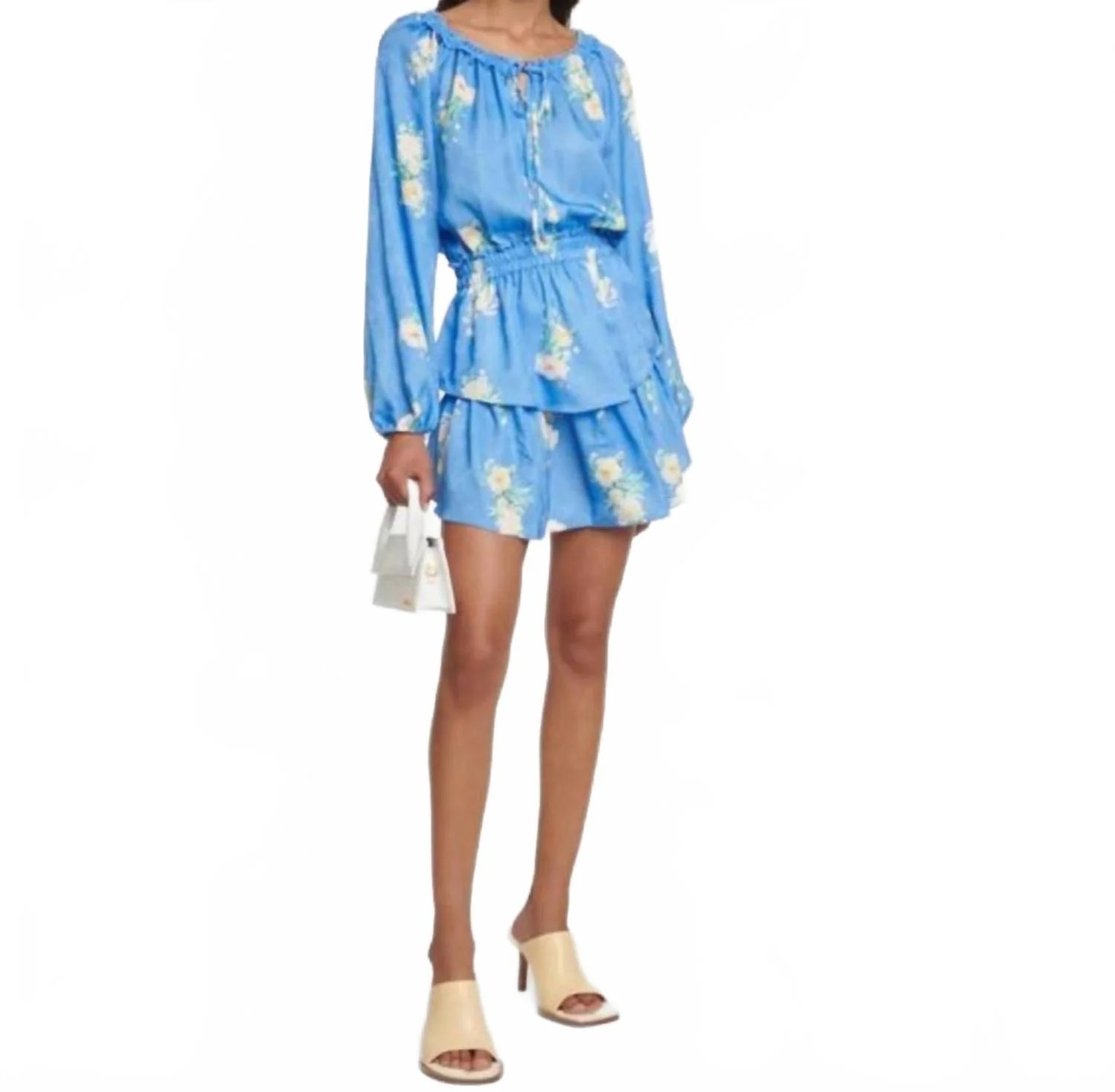 Popover Floral Dress In Blueberry Lemonade | Shop Simon