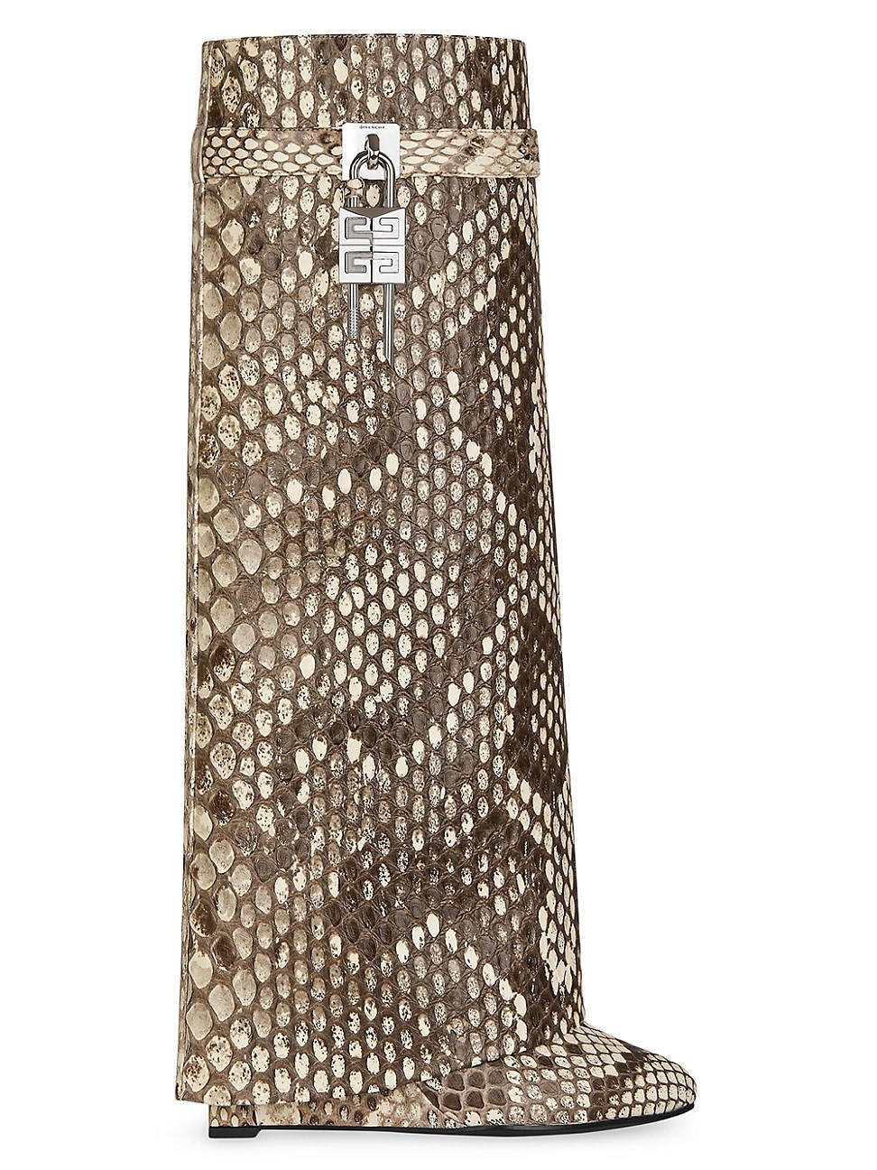 Women's Shark Lock Boots Wide Fit In Python - Grey Natural - Size 9 | Saks Fifth Avenue