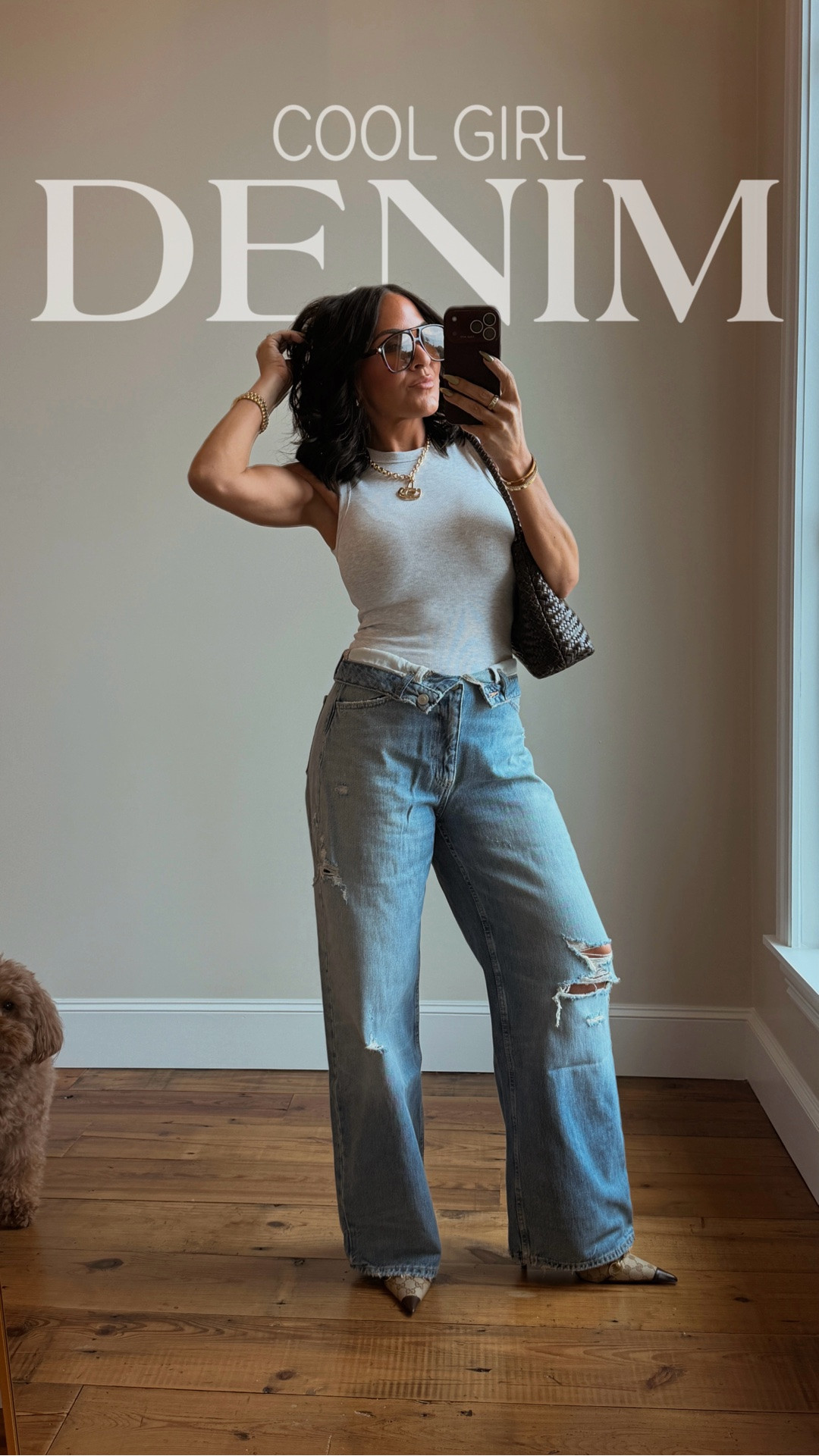 Proof that jeans + a tank can still be a whole look. 🤎 These jeans are SO good.