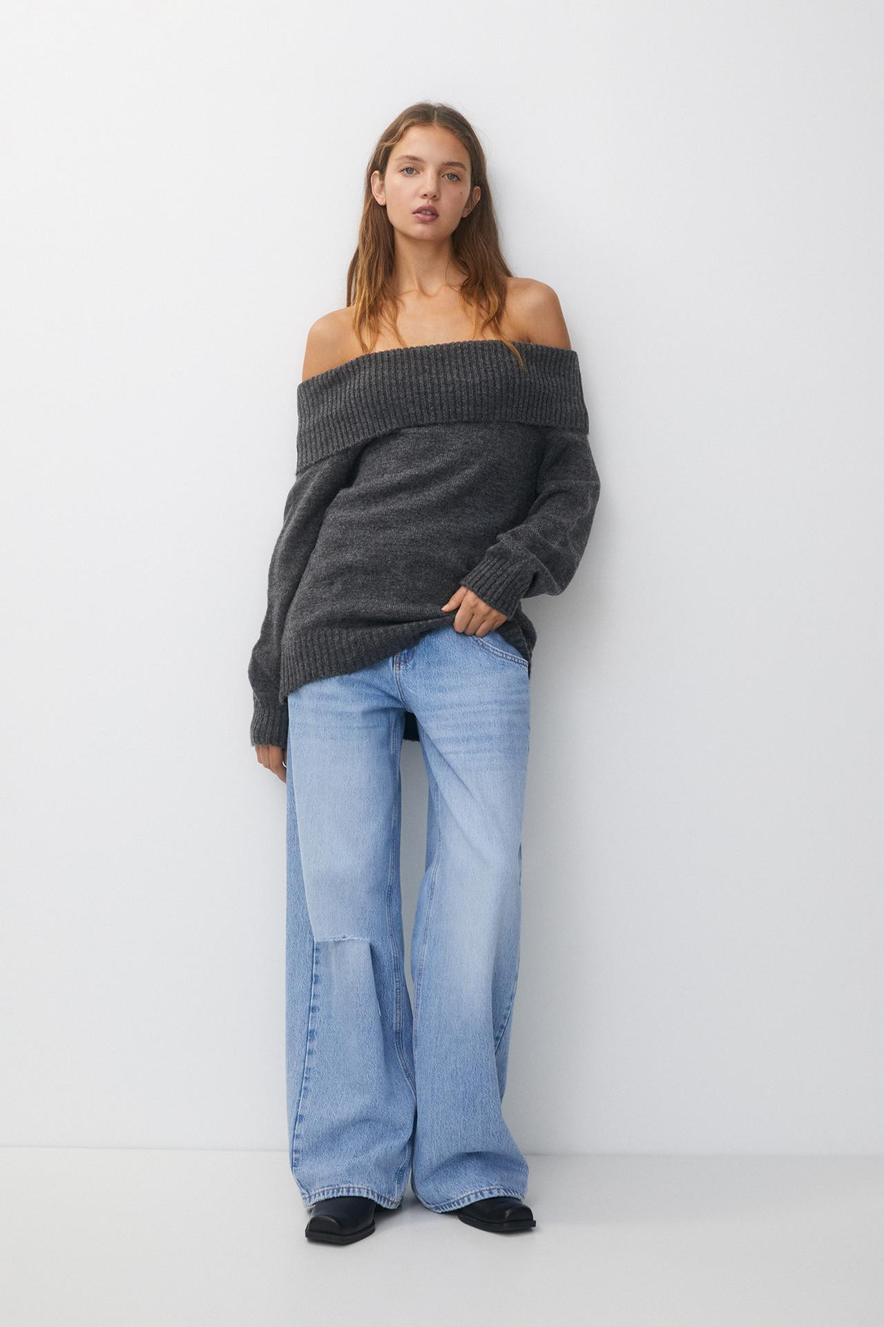Pull à col style Bardot | PULL and BEAR FR