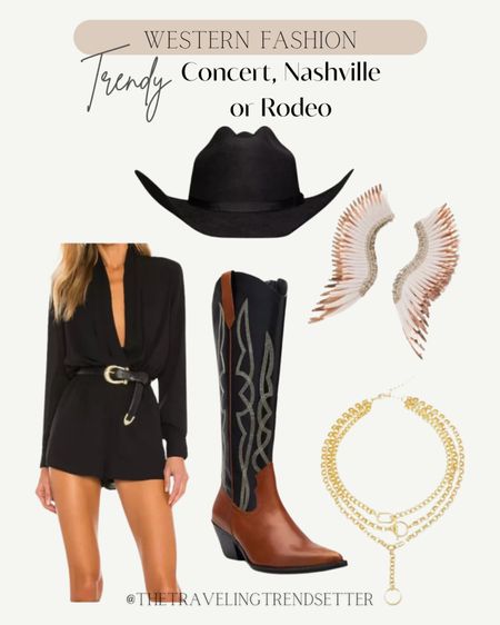 Western fashion, Trinity Nashville, outfits bachelorette, party outfit, black romper, country concert, outfit, music festival, girls, night out date night rodeo outfit and a far fashion, country concert outfit, earrings, gold necklaces, trendy Boho, western chic, black and brown boots, booties, cowboy boots, cowgirl boots, cowgirl hat, cowboy hat, belt, evolve, trendy, winter, long sleeve, formal, work party

#LTKworkwear #LTKfindsunder50 #LTKmidsize