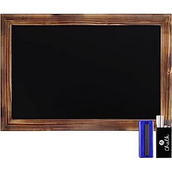 HBCY Creations Rustic Torched Wood Magnetic Wall Chalkboard, Extra Large Size 20" x 30", Framed D... | Amazon (US)