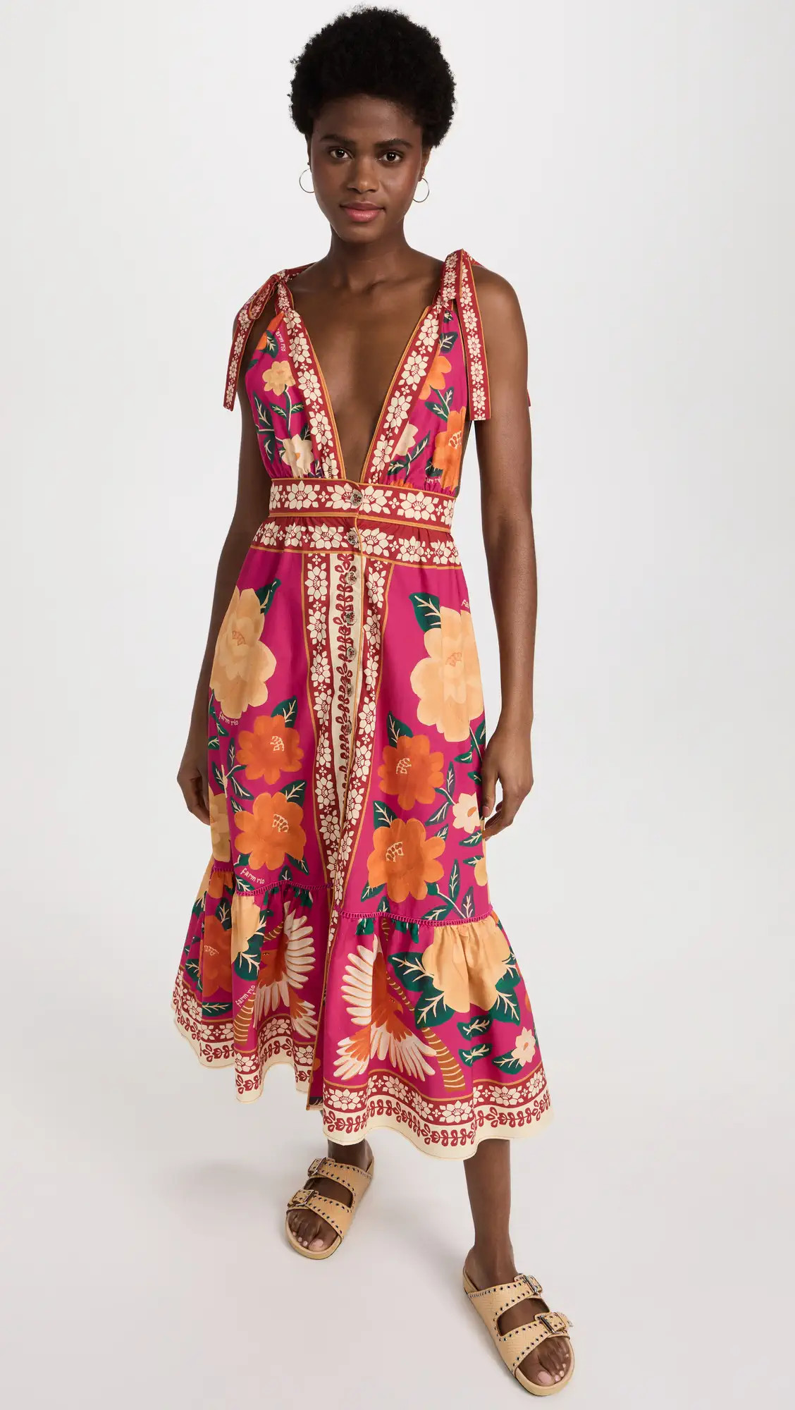 FARM Rio Flower Tapestry Midi Dress | Shopbop | Shopbop