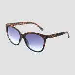 Women's Plastic Tortoise Shell Print Crystal Cateye Sunglasses - Universal Thread™ Blue | Target