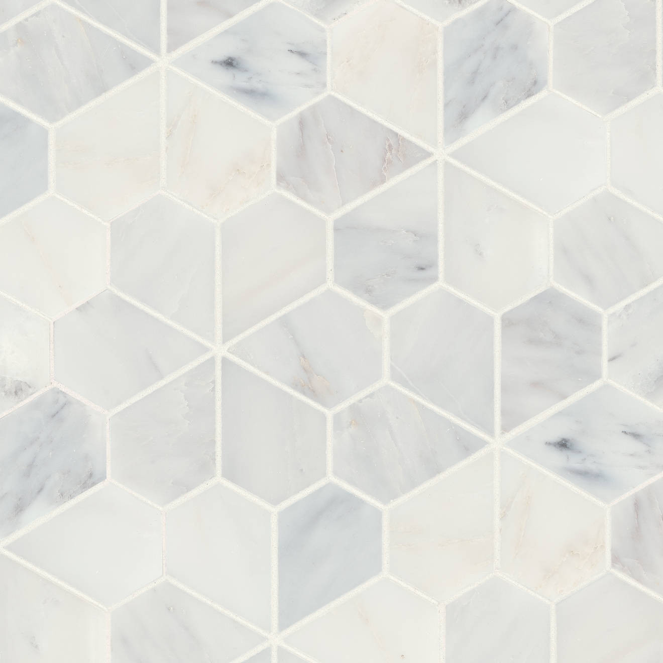 Monet Honed Marble Mosaic 9 Tile in Oriental White | Bedrosians Tile and Stone